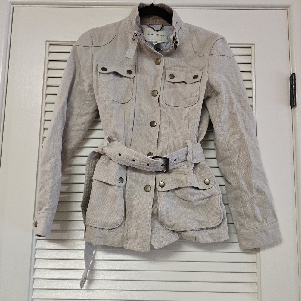 Banana Republic - Heavy Duty Classic Cotton Jacket With Pockets/Zipper/Snaps